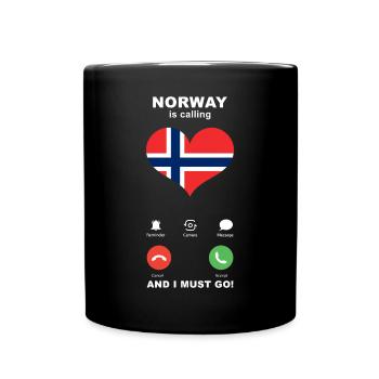 Norway is calling Norway Heart Souvenir - Full Colour Mug - black - Front