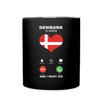 Le Danemark appelle Denmark Heart Souvenir - Mug uni - noir - Devant