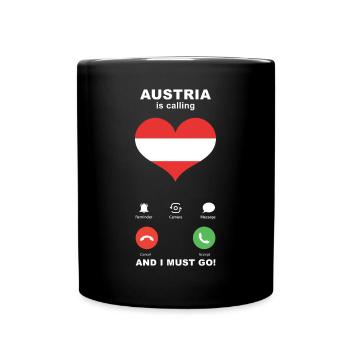 Austria is calling Austria Heart Souvenir - Full Colour Mug - black - Front