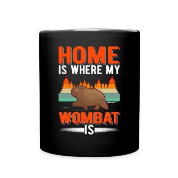 Home is where my Wombat is - Tasse einfarbig - Schwarz - Vorne
