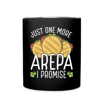Venezuelan Arepa Colombian Traditional Food - Full Colour Mug - black - Front