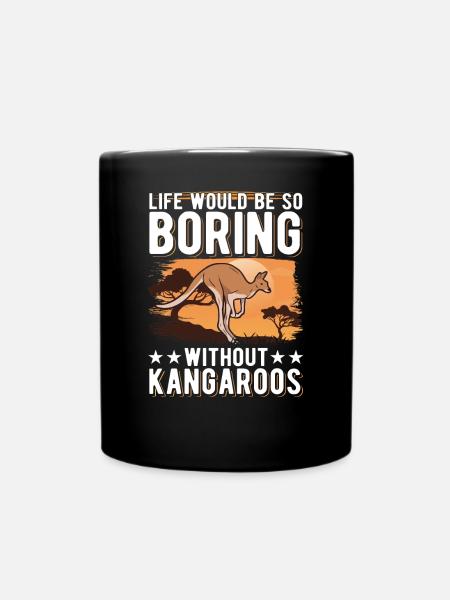 Australisches Känguru Australien Kangaroo - Tasse einfarbig - Schwarz