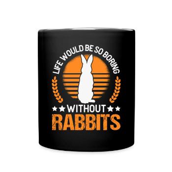 Kaninchen Geschenk Häschen Hase Kaninchen - Tasse einfarbig - Schwarz - Vorne