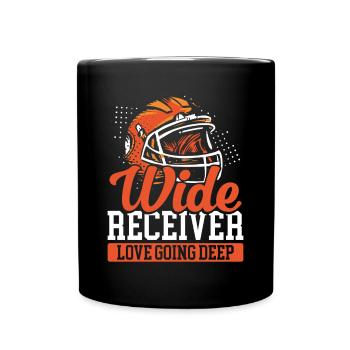 Wide Receiver Lieben Es Tief Zu Gehen - Tasse einfarbig - Schwarz - Vorne