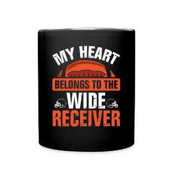 Mein Herz An Den Wide Receiver - Tasse einfarbig - Schwarz - Vorne