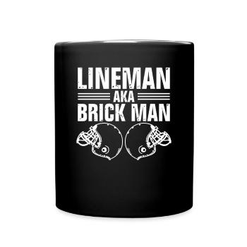 Lineman Aka Ziegelmann - Tasse einfarbig - Schwarz - Vorne