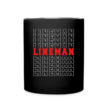 Monteur de ligne rouge - Mug uni - noir - Devant
