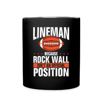Lineman felswandposition - Tasse einfarbig - Schwarz - Vorne