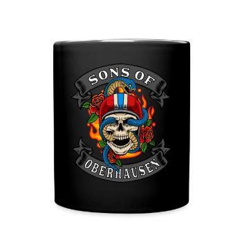 Oberhausen Biker Geschenk sons of Oberhausen - Tasse einfarbig - Schwarz - Vorne