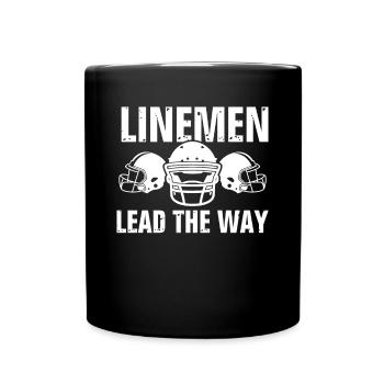 Lineman Führt Den Weg - Tasse einfarbig - Schwarz - Vorne