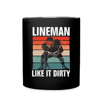 Lineman Mag Es Dreckigen Vintage - Tasse einfarbig - Schwarz - Vorne