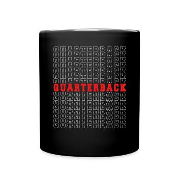 Quaterback In Rot - Tasse einfarbig - Schwarz - Vorne
