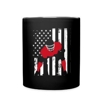 Red Lineman sur un - Mug uni - noir - Devant