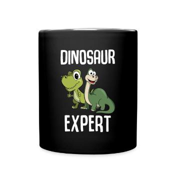Dinosaurier Experte - Cartoon Dinosaurier - Tasse einfarbig - Schwarz - Vorne
