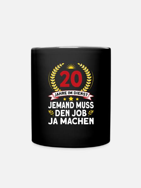 20 Jähriges Dienstjubiläum Firmenjubiläum - Tasse einfarbig - Schwarz
