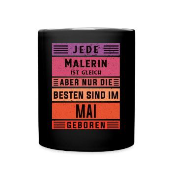 Lackierer-Anstreicher Geburtstag Mai geboren - Tasse einfarbig - Schwarz - Vorne