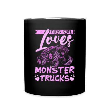 Cette fille adore les camions Monster - Mug uni - noir - Devant