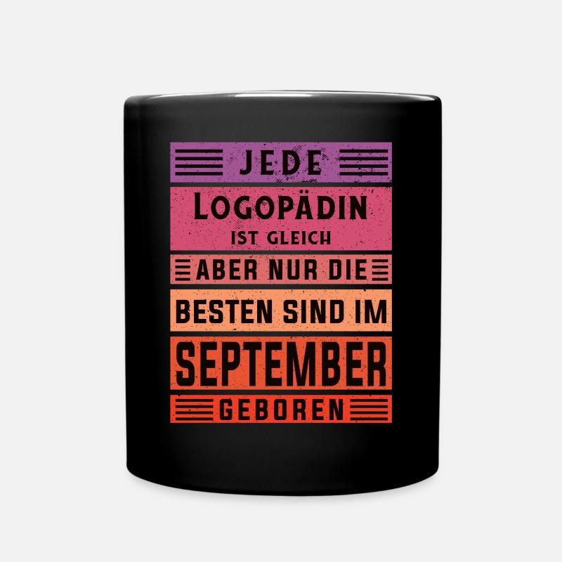 Sprachtherapeut Geburtstag September geboren - Tasse einfarbig - Schwarz