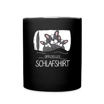 Offizielles Schlafshirt Hund - Tasse einfarbig - Schwarz - Vorne
