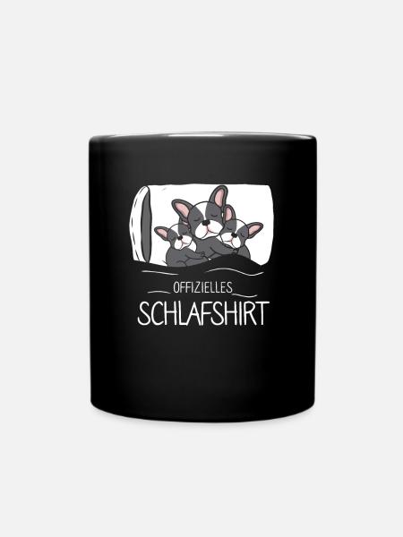 Offizielles Schlafshirt Hund - Tasse einfarbig - Schwarz