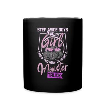 Une fille vous montre comment conduire un camion monstre - Mug uni - noir - Devant