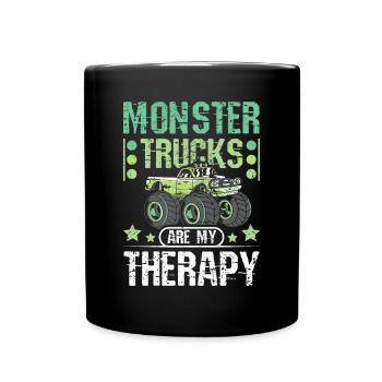 Les monster trucks sont ma thérapie - Mug uni - noir - Devant