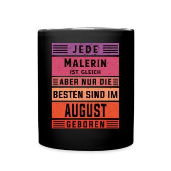 Lackierer-Anstreicher Geburtstag August geboren - Tasse einfarbig - Schwarz - Vorne