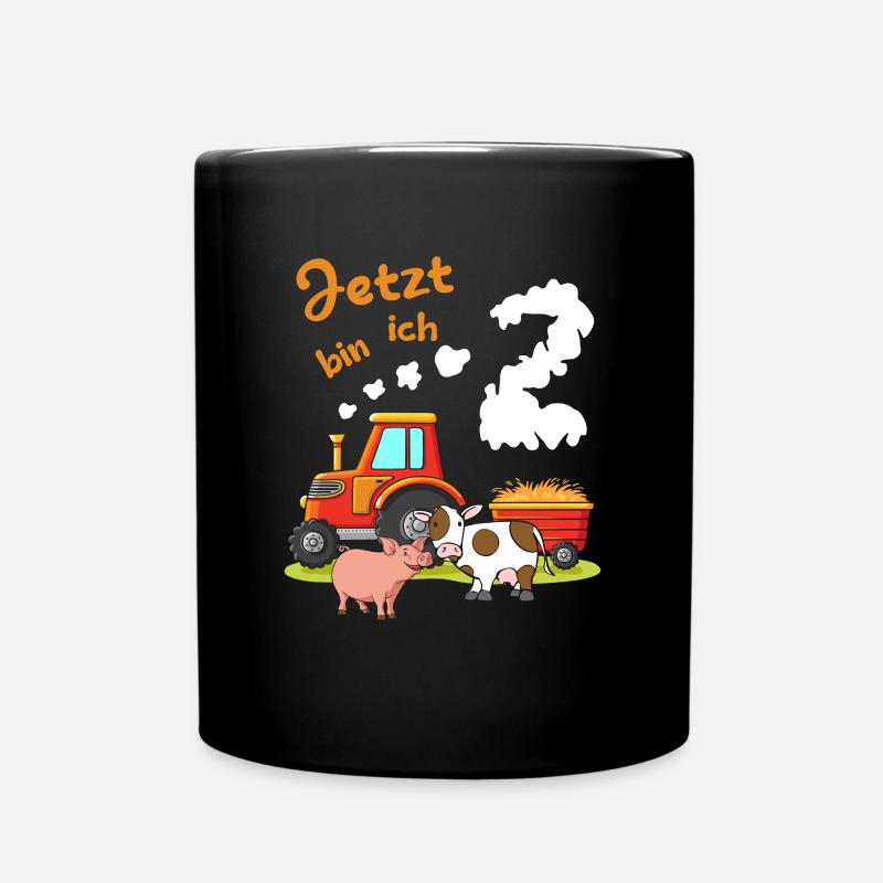 2. Geburtstag ich bin 2 Jahre Traktor Trekker - Tasse einfarbig - Schwarz