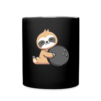 Faultier Bowling - Tasse einfarbig - Schwarz - Vorne