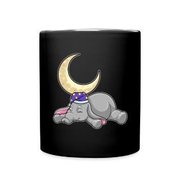 Elephant Moon - Full Colour Mug - black - Front