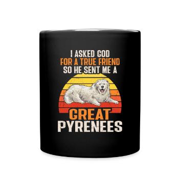 Grand chien pyrénéen - Mug uni - noir - Devant