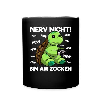 Nerve not to gamble Gaming Turtle - Full Colour Mug - black - Front