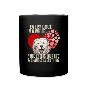 Large Pyrenean Dog Pyrenees - Full Colour Mug - black - Front