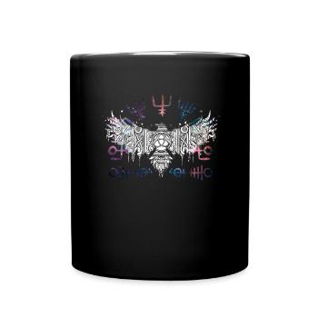 Thor Hammer Raven Mjölnir Rune Viking Galaxy - Full Colour Mug - black - Front