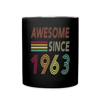 Awesome since 1963 - Tasse einfarbig - Schwarz - Vorne