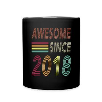 Awesome since 2018 - Full Colour Mug - black - Front