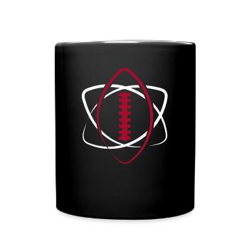 American Football Ball Atom Spieler Lineman Tackle - Tasse einfarbig - Schwarz - Vorne