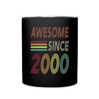 Awesome since 2000 - Tasse einfarbig - Schwarz - Vorne