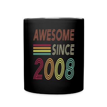 Awesome since 2008 - Full Colour Mug - black - Front