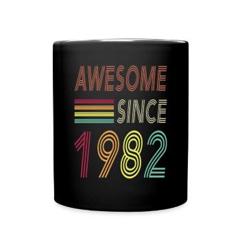 Awesome since 1982 - Tasse einfarbig - Schwarz - Vorne