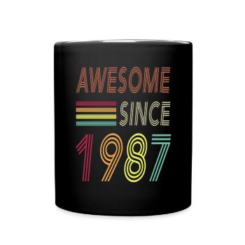 Awesome since 1987 - Tasse einfarbig - Schwarz - Vorne