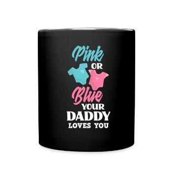 Le genre rose ou bleu révèle Baby Party Papa - Mug uni - noir - Devant