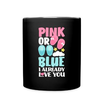 Pink Or Blue Gender Reveal Baby Party - Tasse einfarbig - Schwarz - Vorne
