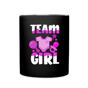 Team Girl Mädchen Gender Reveal Party - Tasse einfarbig - Schwarz - Vorne