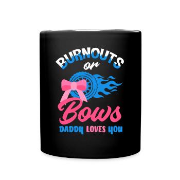 Le genre rose ou bleu révèle baby party papa - Mug uni - noir - Devant
