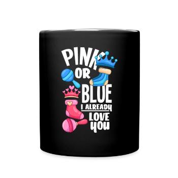 Pink Or Blue Gender Reveal Baby Party - Tasse einfarbig - Schwarz - Vorne