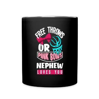 Pink Or Blue Gender Reveal Baby Party Neffe - Tasse einfarbig - Schwarz - Vorne