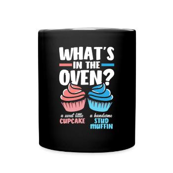 Cupcake Oder Muffin Gender Reveal Party - Tasse einfarbig - Schwarz - Vorne