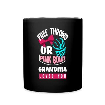 Pink Or Blue Gender Reveal Baby Party Oma - Tasse einfarbig - Schwarz - Vorne