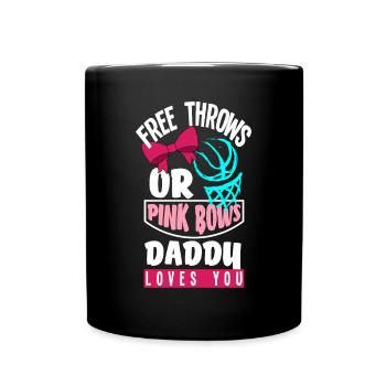 Pink Or Blue Gender Reveal Baby Party Papa - Tasse einfarbig - Schwarz - Vorne